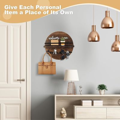Portador de llaves de madera de estilo moderno para la pared Ahorra espacio y agrega encanto a la oficina de la cocina del pasillo de entrada