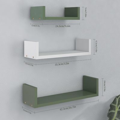 Cajera para mascotas Estante de libros organizador de pared Conjunto de 3 estanterías flotantes de madera para almacenamiento