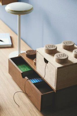 Pedido personalizado aceptado Lego cajón de escritorio de madera 4 caja de roble con jabón para joyas infantiles