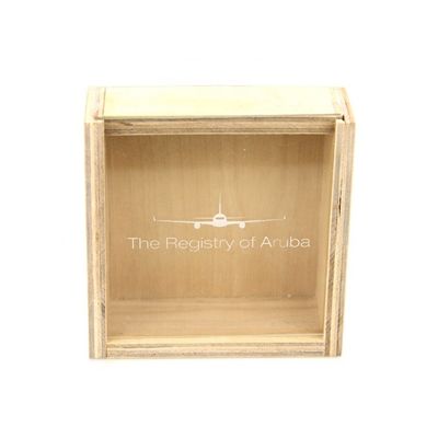 Logotipo de marca personalizado Caja de almacenamiento de madera aceptable con tapa deslizante 10x10x3.8cm