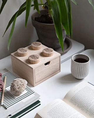 Pedido personalizado aceptado Lego cajón de escritorio de madera 4 caja de roble con jabón para joyas infantiles