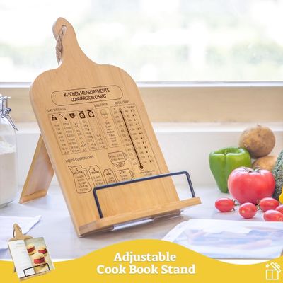 OEM ODM aceptado portacuaderno de cocina de madera soporte de libro de cocina ajustable para el mostrador de la cocina