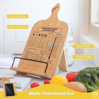 OEM ODM aceptado portacuaderno de cocina de madera soporte de libro de cocina ajustable para el mostrador de la cocina