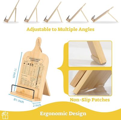 OEM ODM aceptado portacuaderno de cocina de madera soporte de libro de cocina ajustable para el mostrador de la cocina