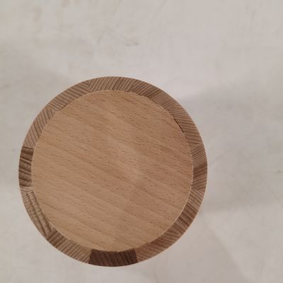 D90 x H112mm Barril de madera de forma personalizada Diseño rústico para almacenamiento de granos de café y té