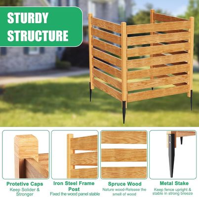 Estacas de metal 3 pantallas de privacidad paneles de cerca para aire acondicionado logotipo personalizado