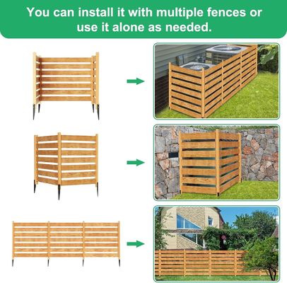 Estacas de metal 3 pantallas de privacidad paneles de cerca para aire acondicionado logotipo personalizado