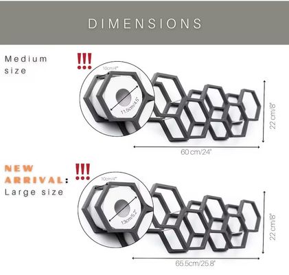 Estante de almacenamiento de tejidos de baño de madera con montaje en la pared en diseño de panal de miel