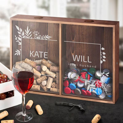 Caja de madera personalizada para el aniversario y regalo de boda