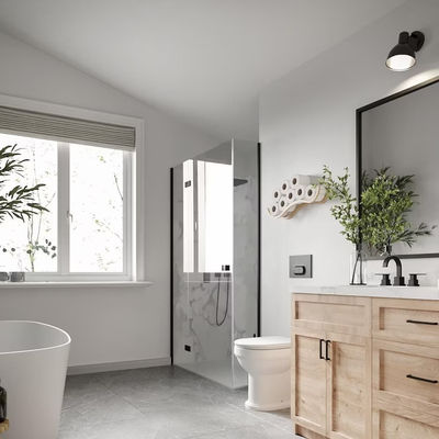 Logotipo personalizado Acceptable Armario de madera Estante de papel higiénico para el baño