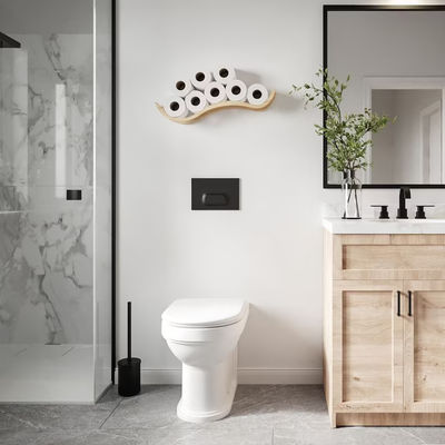 Logotipo personalizado Acceptable Armario de madera Estante de papel higiénico para el baño