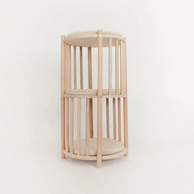 Función Ahorrar espacio Nido de gatito de madera sólida de 2 niveles Muebles para gatos Árbol Casa de gatos Cama de cueva