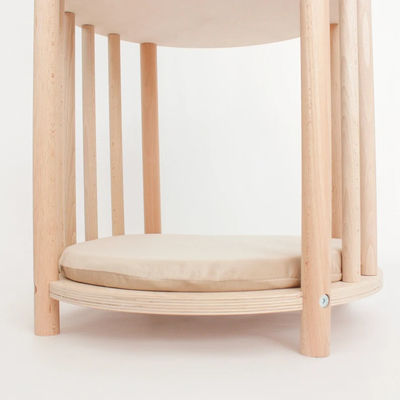 Función Ahorrar espacio Nido de gatito de madera sólida de 2 niveles Muebles para gatos Árbol Casa de gatos Cama de cueva