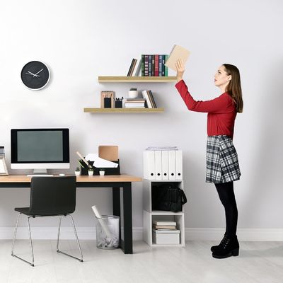 60.96cm x 22.86cm Estantes flotantes de arce Conjunto de 2 para sujetar electrodomésticos de cocina