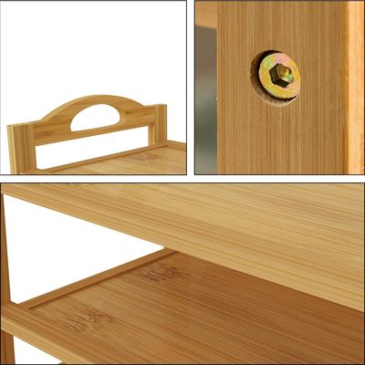 Estante de zapatos de bambú natural de 5 capas de madera Estante de almacenamiento apilable para OEM multifunción