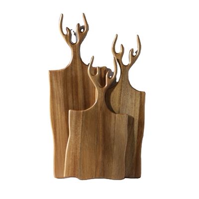 Tableros de corte de acacia de oliva multiuso Conjunto de 3 con mango de tamaño personalizado
