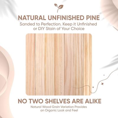 Conjunto de 2 estanterías flotantes de madera de la granja rústica de 16 x 6,5 x 1,75 pulgadas de diseño moderno