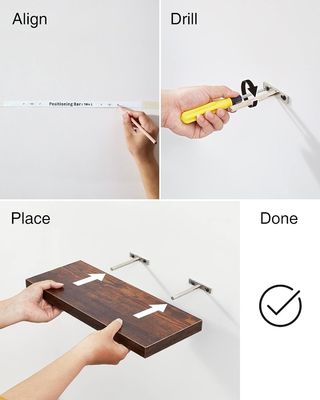 Diseño personalizado 3 conjuntos de estantería flotante Conjunto de espacio de ahorro de decoración para el salón