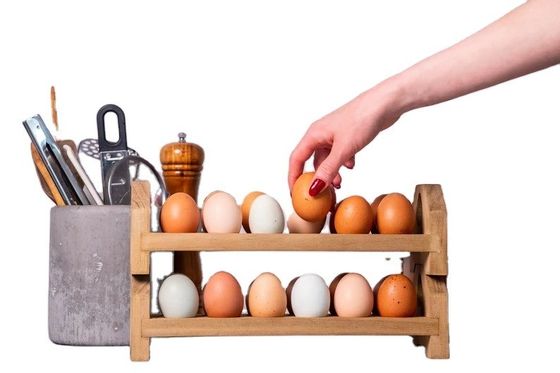 bandeja de cartón de huevo de madera hecha a mano de bambú o soporte de huevo de madera personalizado para la cocina de la granja