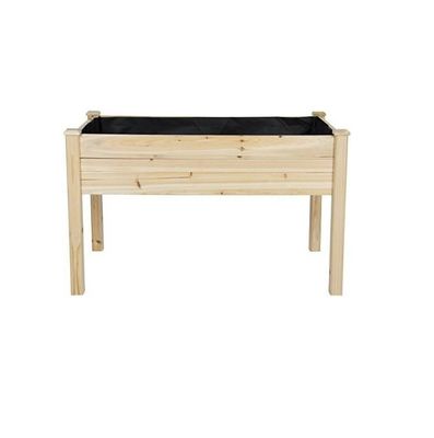 Caja de plantación de madera elevada de 48x24x30 pulgadas para patio trasero tipo de madera de laminado brillante