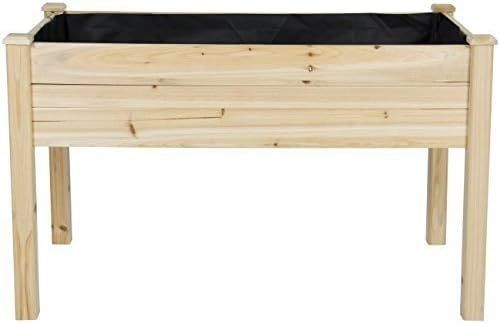 Caja de plantación de madera elevada de 48x24x30 pulgadas para patio trasero tipo de madera de laminado brillante