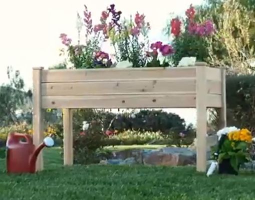 Caja de plantación de madera elevada de 48x24x30 pulgadas para patio trasero tipo de madera de laminado brillante