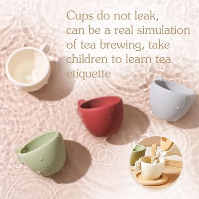 Diseños personalizados Conjunto de té de madera para niños tapas de tazas y bandejas de servir