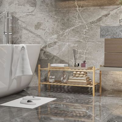 Organizador multifuncional de soporte de zapatos apilables de bambú de 2 niveles para diseño funcional