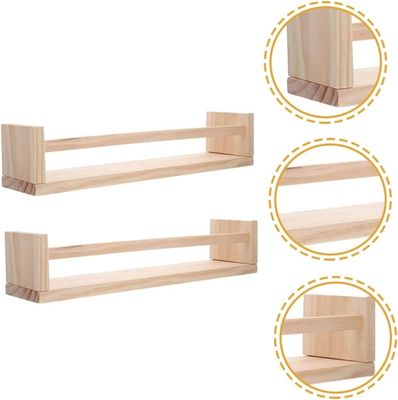 Logotipo personalizado Estante colgante de madera para libros y macetas de flores Diseño de ahorro de espacio