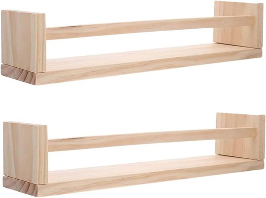 Logotipo personalizado Estante colgante de madera para libros y macetas de flores Diseño de ahorro de espacio