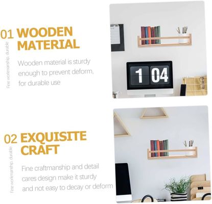 Logotipo personalizado Estante colgante de madera para libros y macetas de flores Diseño de ahorro de espacio
