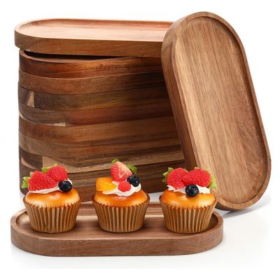 10 pulgadas de madera ovalada con aceite vegetal y color de madera natural