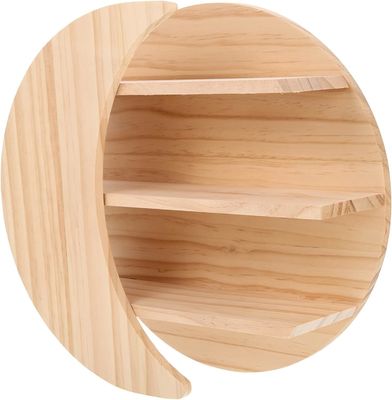 Ahorre espacio con montaje de pared de luna de madera estanterías flotantes Solución de almacenamiento sostenible