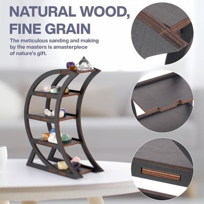 Apartamento Estante de pantalla de cristal de madera Porta lunas Estantes decorativos para el salón