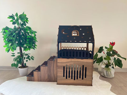 Muebles para gatos modernos Casa de conejo de madera de forma personalizada para gatos y animales pequeños