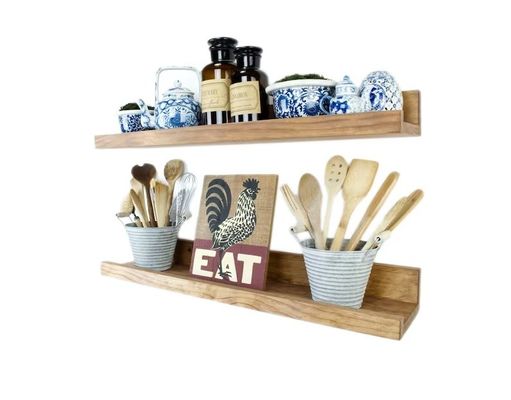 Logotipo personalizado Acceptable Repisal flotante de pared de madera para decoración de la casa exquisita