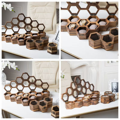 Cuadro de relojes de madera con tapa deslizante para hombres