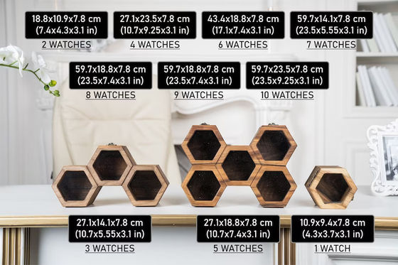 Cuadro de relojes de madera con tapa deslizante para hombres