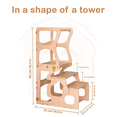 Muestra de la silla de aprendizaje gratuita para la mesa de niños y la torre de actividades