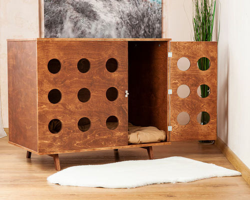 Percha de gato montada en la pared Cama de mascota de madera Cama lateral Cama de gato moderna Casa de perro Cama de perro