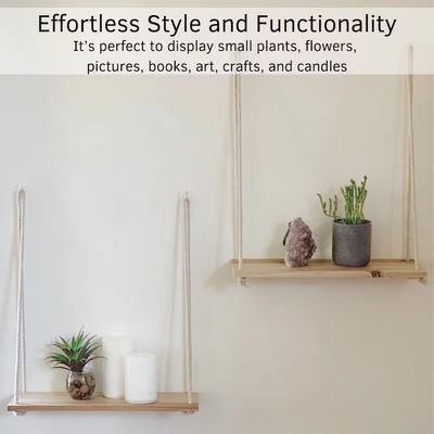 Estante de pared de madera Conjunto de 2 estanterías flotantes para ideas de organización del baño