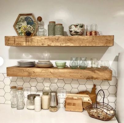 Estantes flotantes de madera de estilo rústico de 3 pulgadas de espesor 10 pulgadas de profundidad personalizables OEM ODM