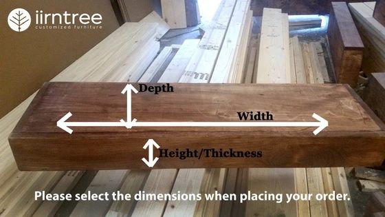 Estantes flotantes de madera de estilo rústico de 3 pulgadas de espesor 10 pulgadas de profundidad personalizables OEM ODM