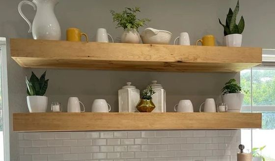 Estantes flotantes de madera de estilo rústico de 3 pulgadas de espesor 10 pulgadas de profundidad personalizables OEM ODM