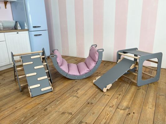 Montessori montar juego para niños pequeños interior triángulo escalador en su elección de color