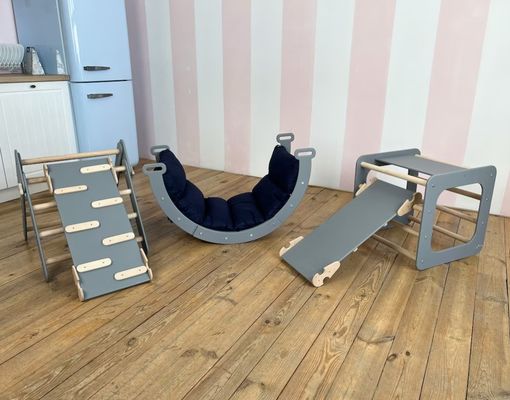 Montessori montar juego para niños pequeños interior triángulo escalador en su elección de color