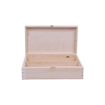 Caja de vino de madera de pino sin terminar con paquete de regalo 34x20x10cm personalizado