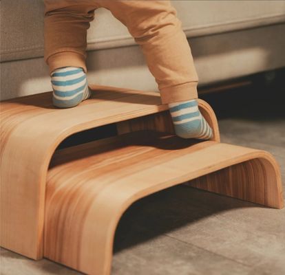 Taburete portátil de madera para niños Logotipo personalizado Dos escaleras escalonadas para la cocina