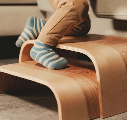 Taburete portátil de madera para niños Logotipo personalizado Dos escaleras escalonadas para la cocina