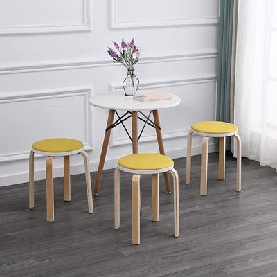 Silla de madera de diseño moderno para la cocina comedor 4 pies anti-polvo taburete redondo